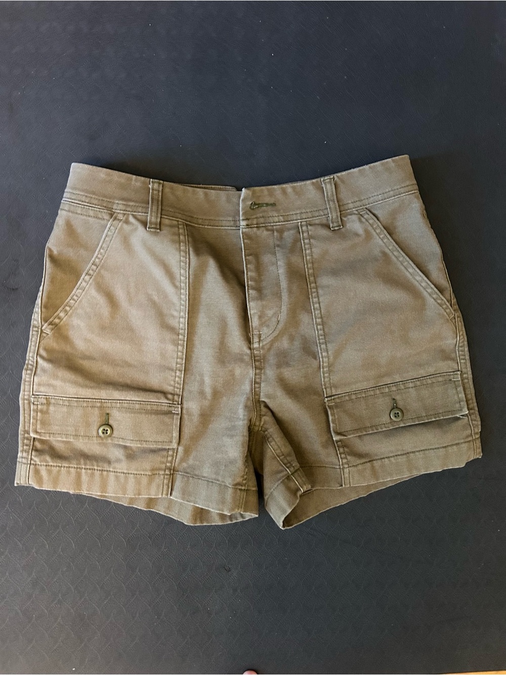 Cooperative Olive Green Cargo Shorts with Button Flap Pockets